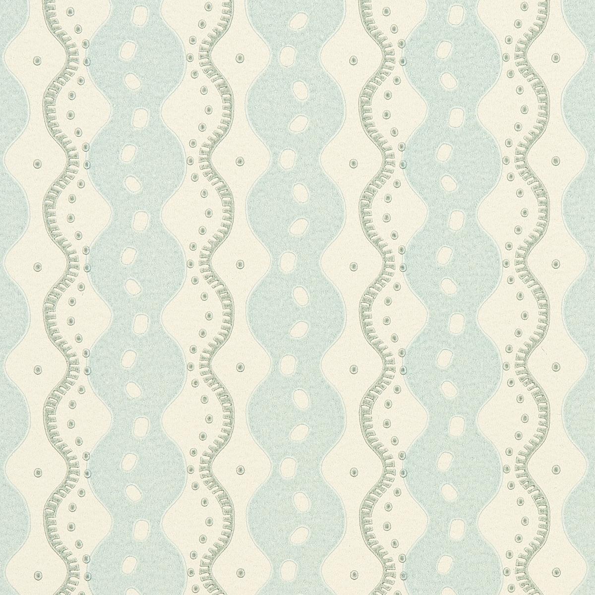 Schumacher Centipede Stripe Icing Blue Wallpaper - Image 3