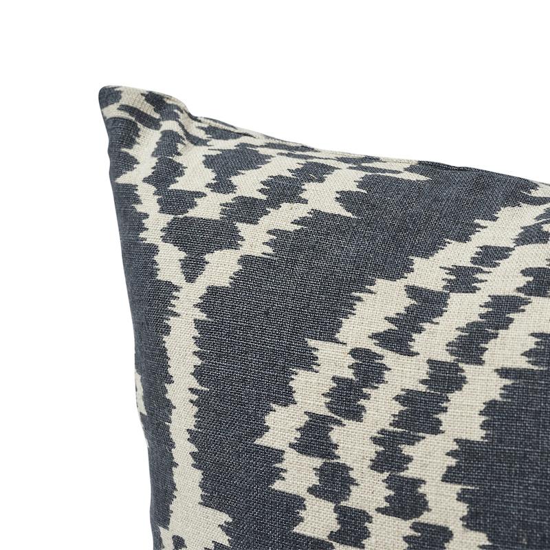 Schumacher Charcoal 18" X 18" Asaka Ikat Pillow - Image 2