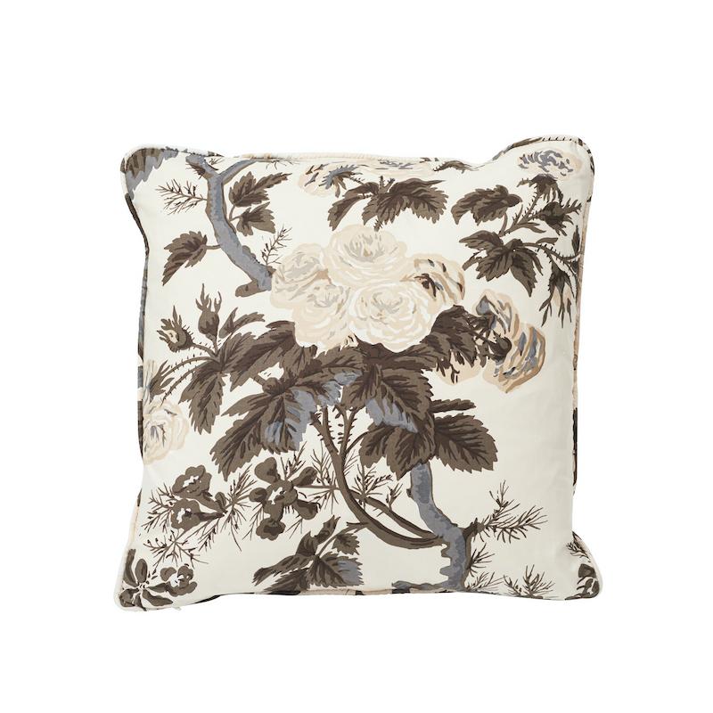 Schumacher Charcoal 18" X 18" Pyne Hollyhock Pillow - Image 2