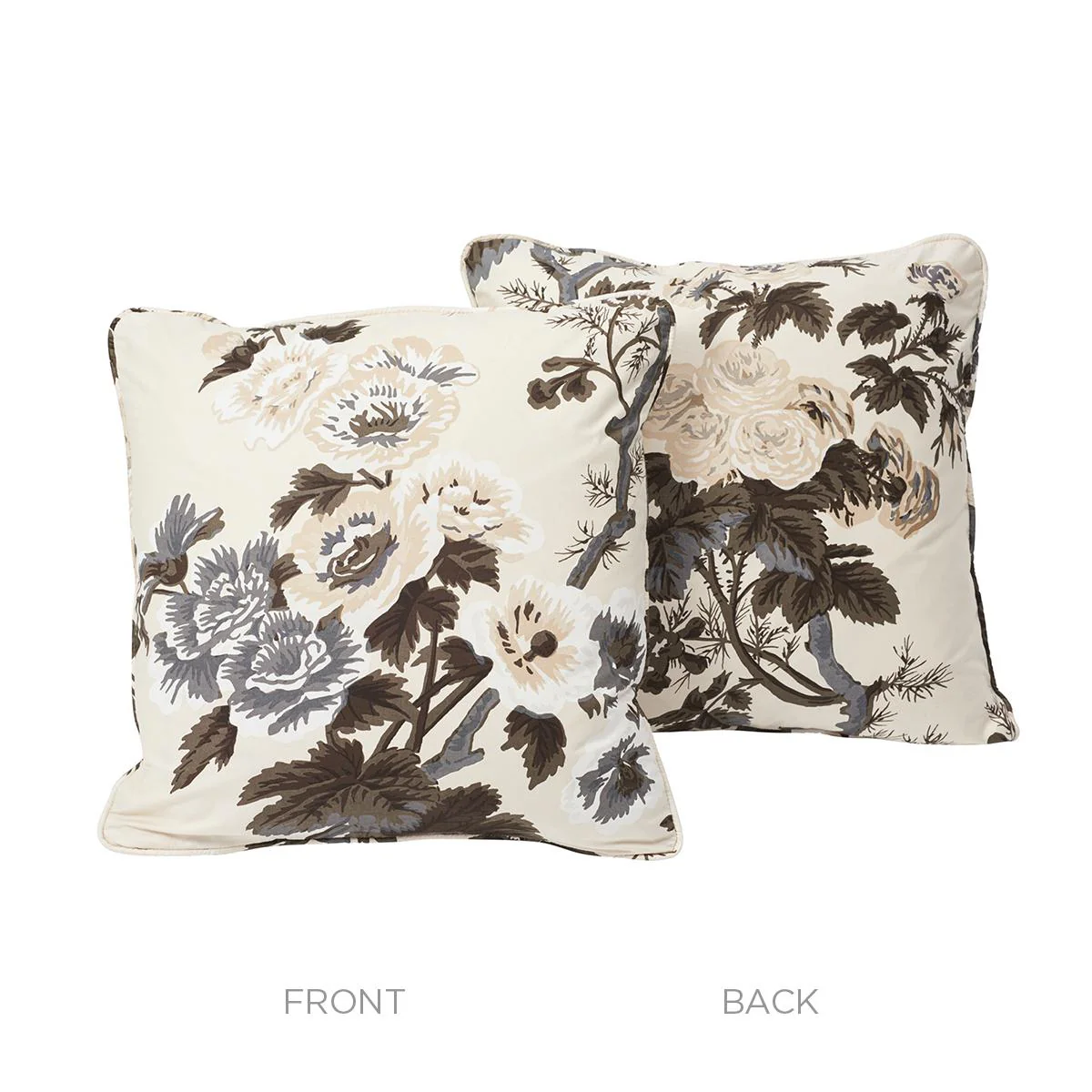 Schumacher Charcoal 18" X 18" Pyne Hollyhock Pillow - Image 4