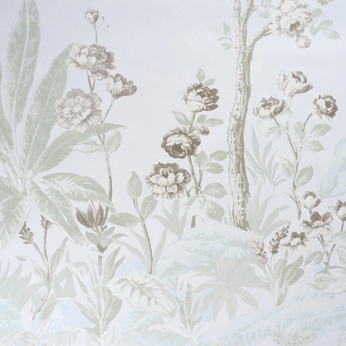 Schumacher Charlotte'S Garden 2 Panel Set Periwinkle Wallpaper - Image 4