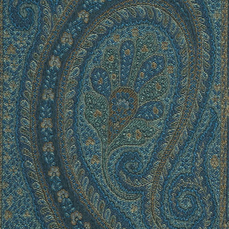 Schumacher Chatelaine Paisley Blue Fabric - Image 4