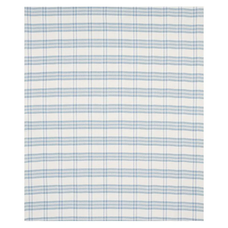 Schumacher Check Rustique Sky Fabric - Image 2