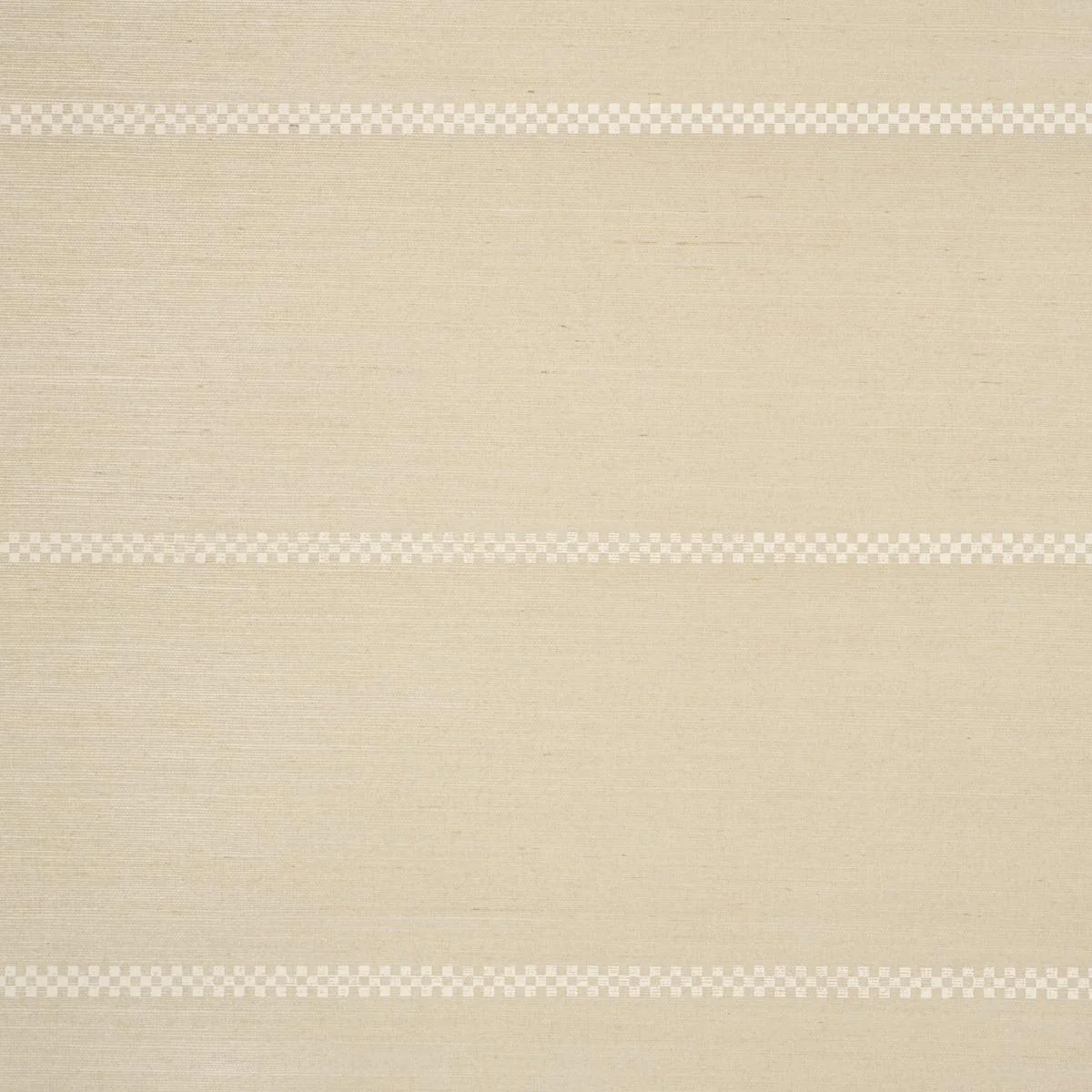 Schumacher Checkered Stripe Sisal Birch Wallpaper