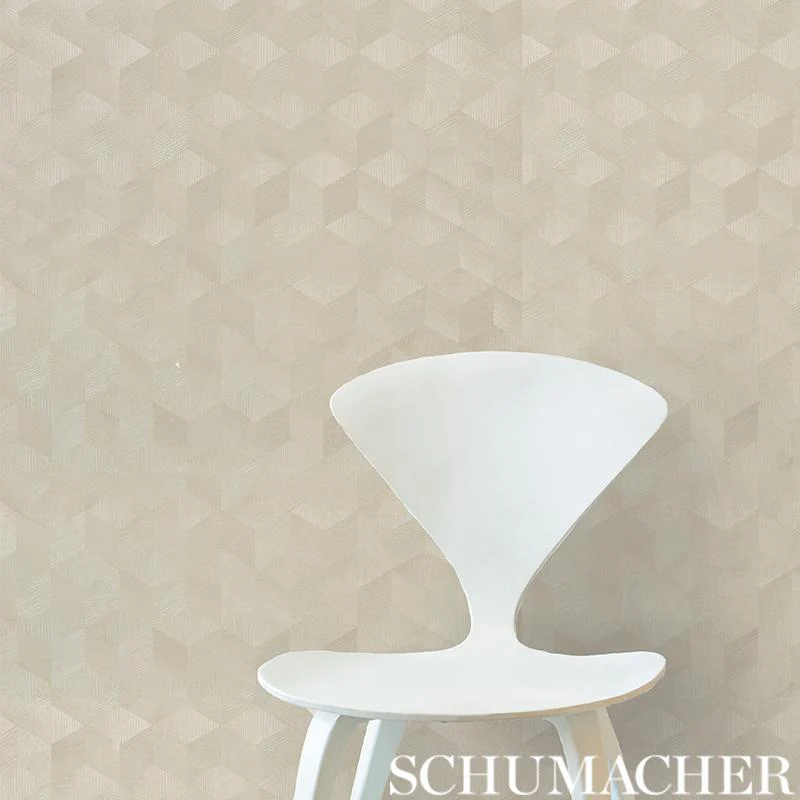 Schumacher Chevron Inlay Birch Wallpaper - Image 4