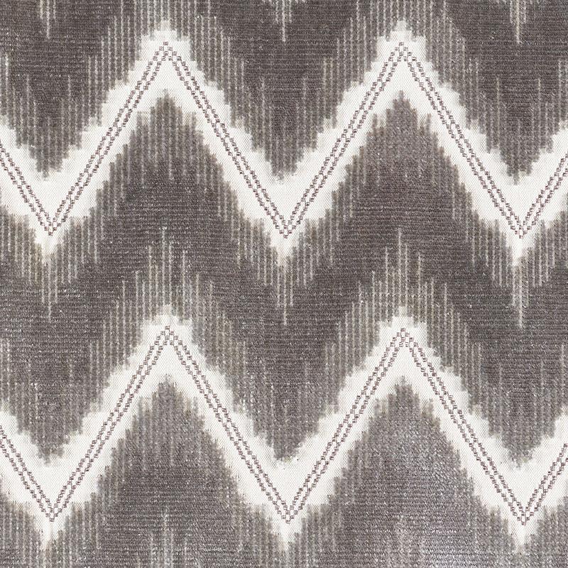 Schumacher Chevron Velvet Grey Fabric - Image 2