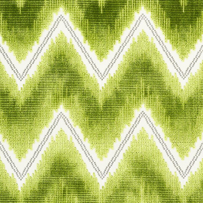 Schumacher Chevron Velvet Leaf Fabric - Image 2