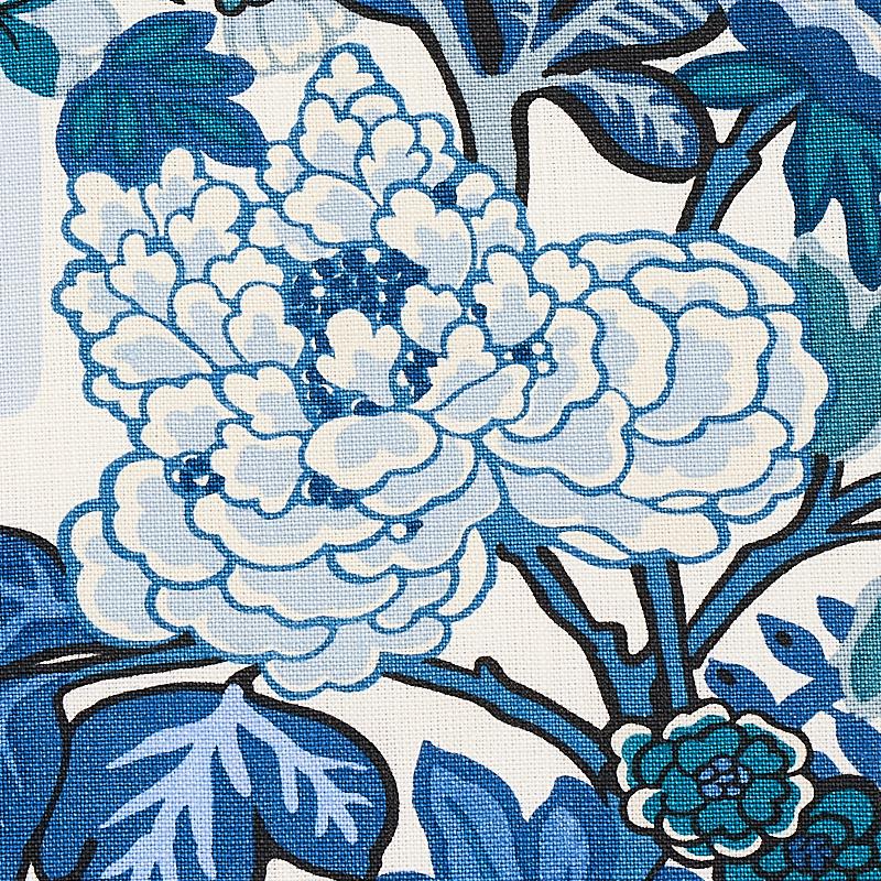 Schumacher Chiang Mai Dragon China Blue Fabric - Image 4