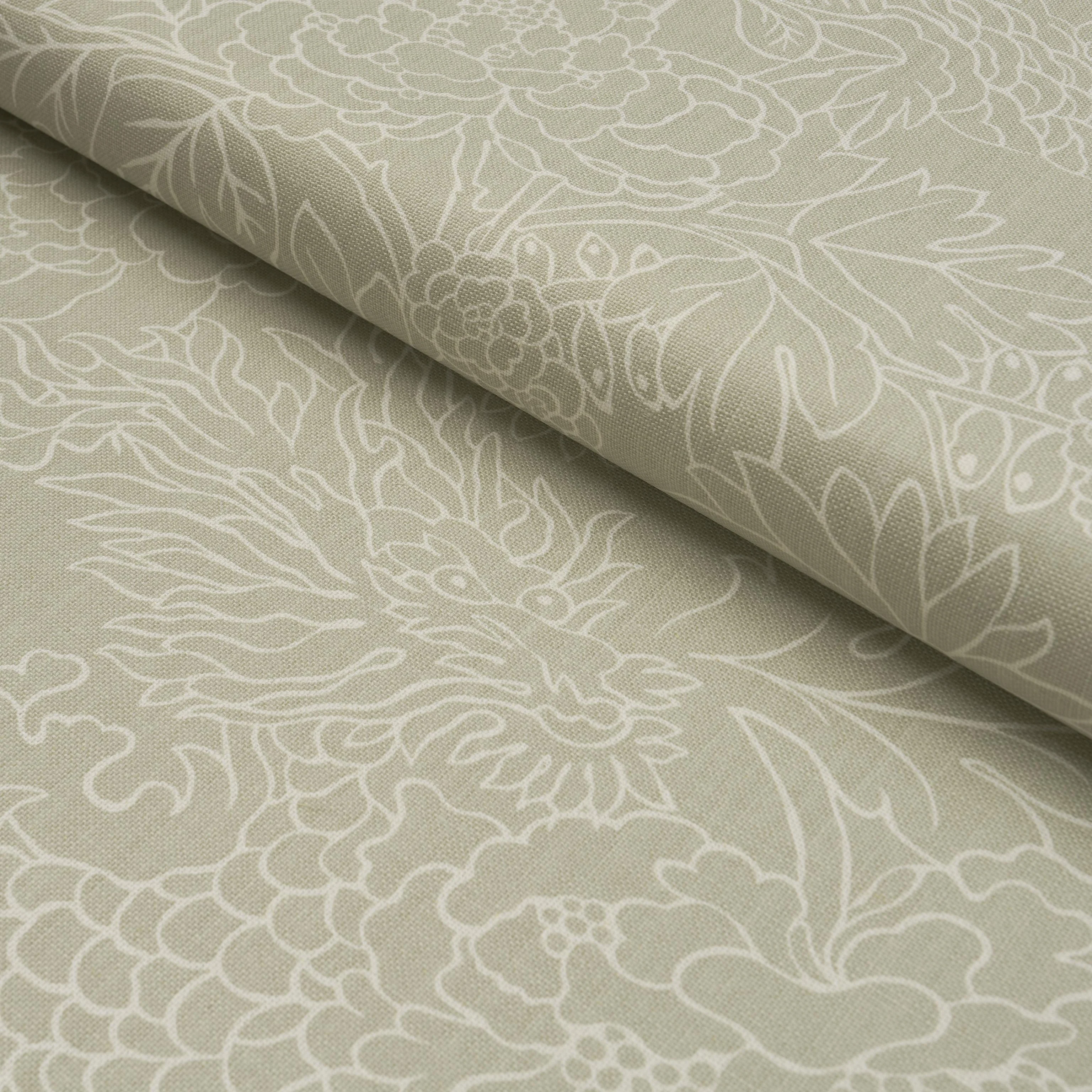 Schumacher Chiang Mai Dragon Silhouette Almond Dust Fabric - Image 5