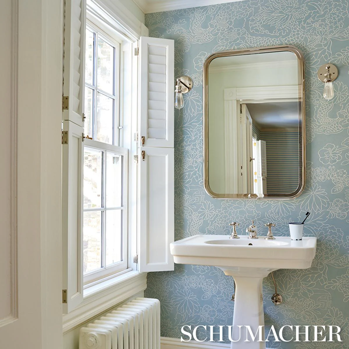 Schumacher Chiang Mai Dragon Silhouette Ciel De Provence Wallpaper - Image 6
