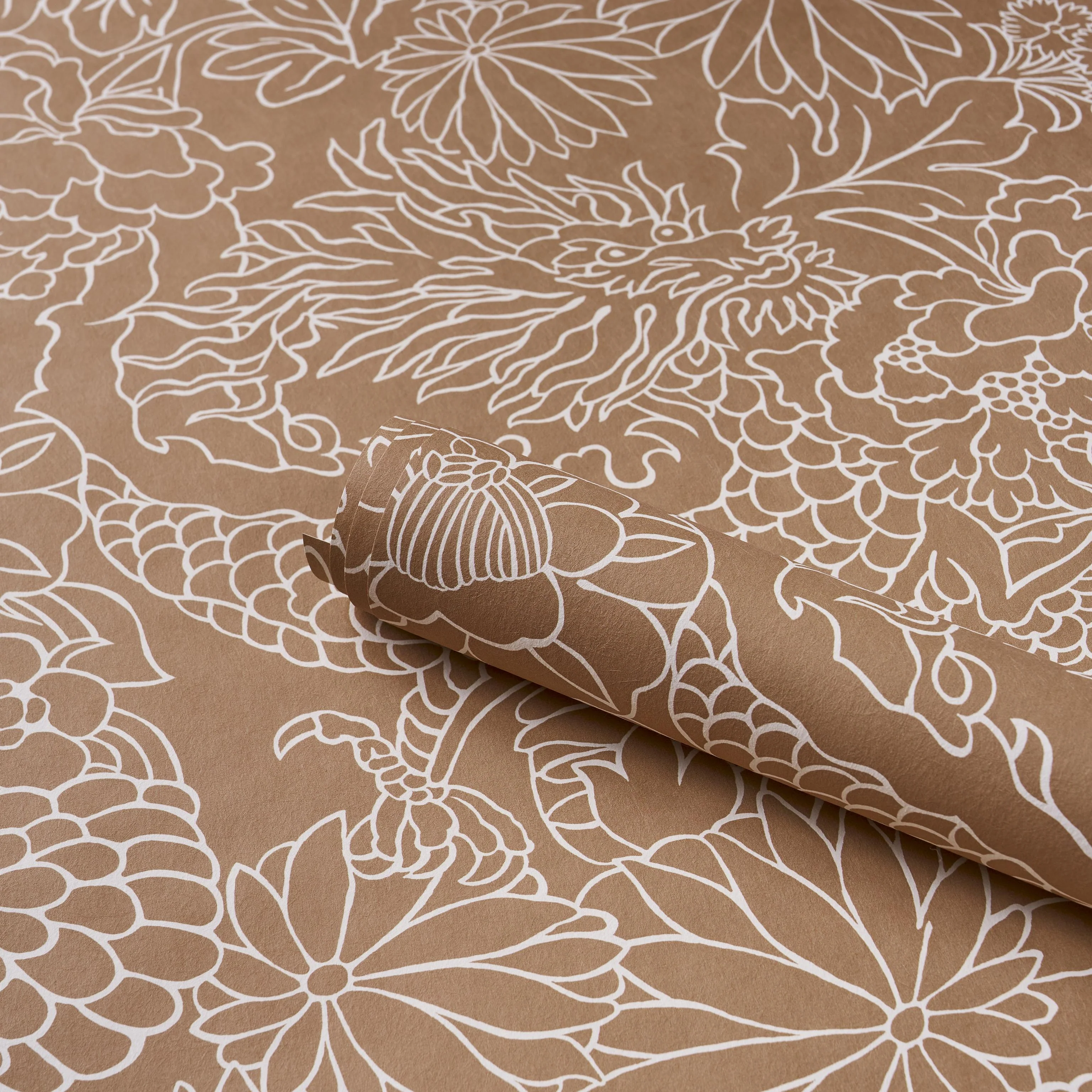 Schumacher Chiang Mai Dragon Silhouette Mediterranean Spice Wallpaper - Image 5