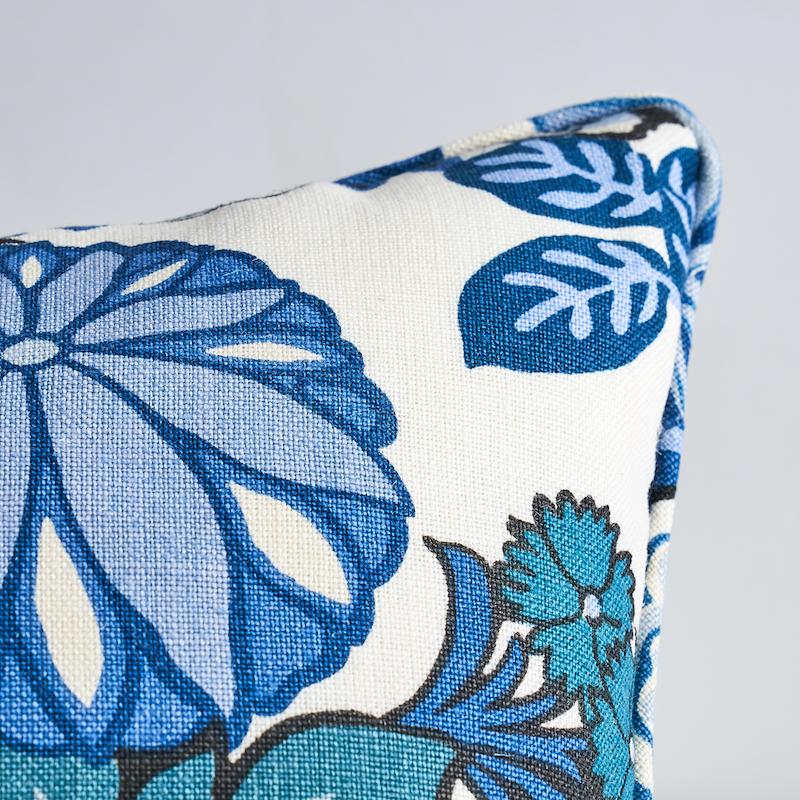 Schumacher China Blue 22" X 22" Chiang Mai Dragon Pillow - Image 5