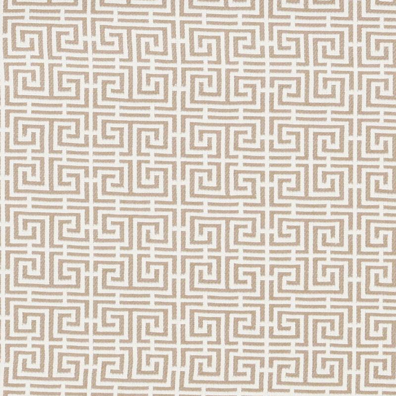Schumacher Chinois Fret Natural/Ivory Fabric - Image 2