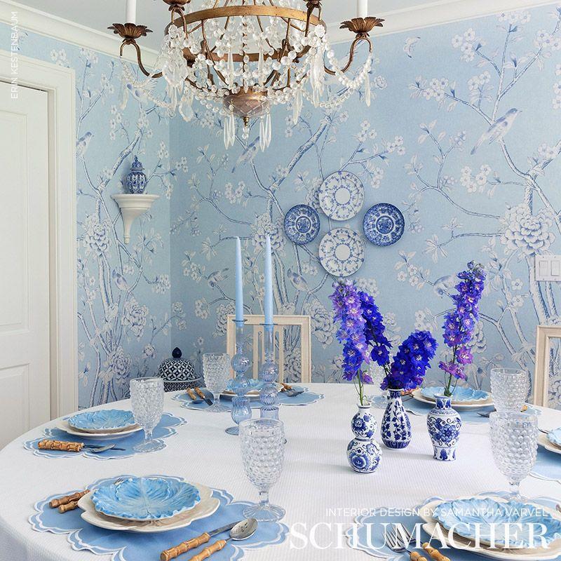 Schumacher Chinois Palais Panel Sky Wallpaper - Image 6
