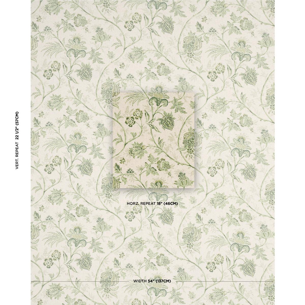 Schumacher Chinoiserie Vine Leaf Green Fabric - Image 2