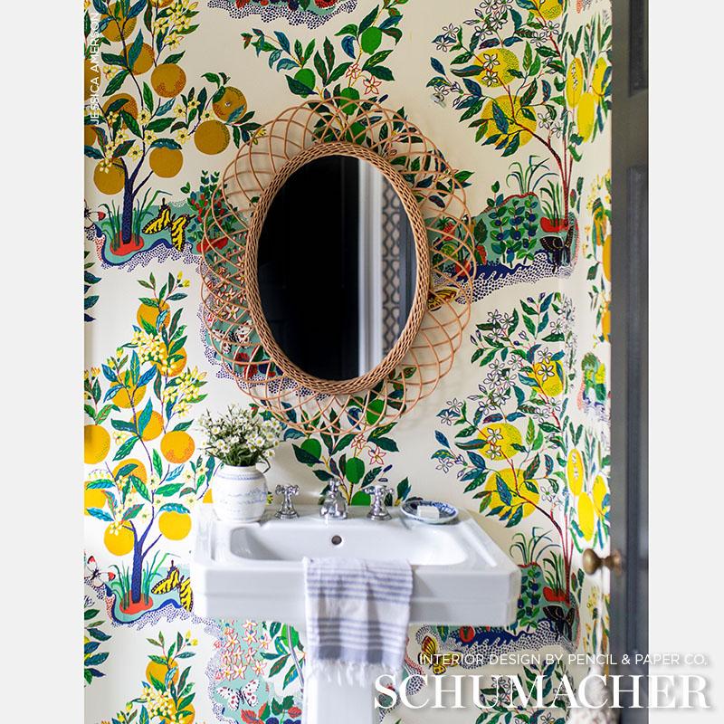 Schumacher Citrus Garden Panel Set Primary Wallpaper - Image 4