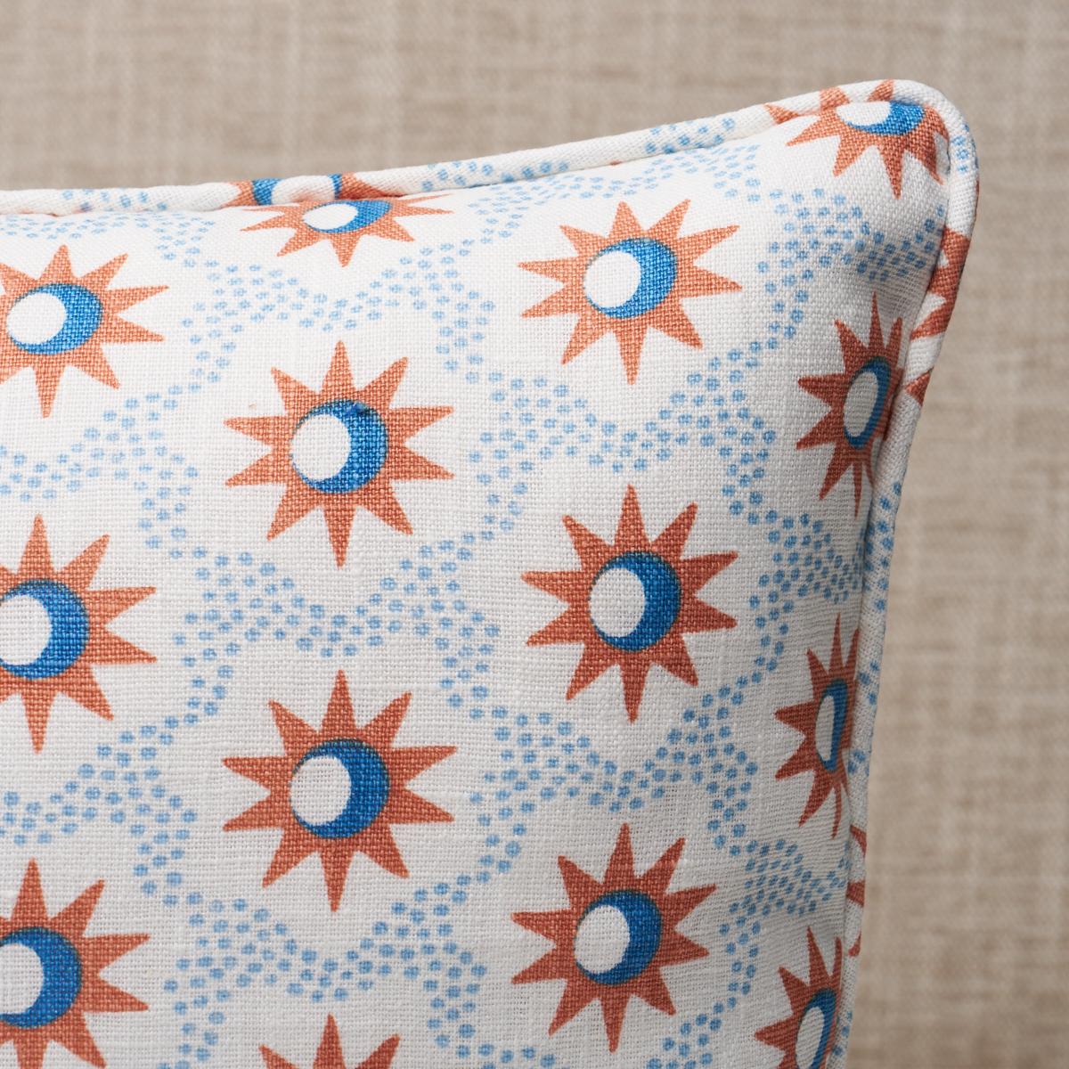Schumacher Clay & Blue 16" X 12" Lucie Pillow - Image 2