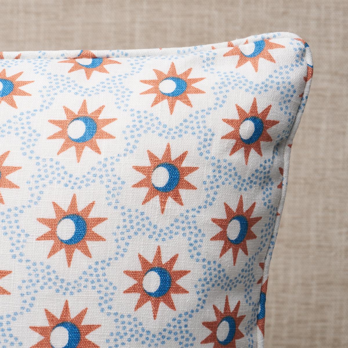 Schumacher Clay & Blue 16" X 16" Lucie Pillow - Image 2