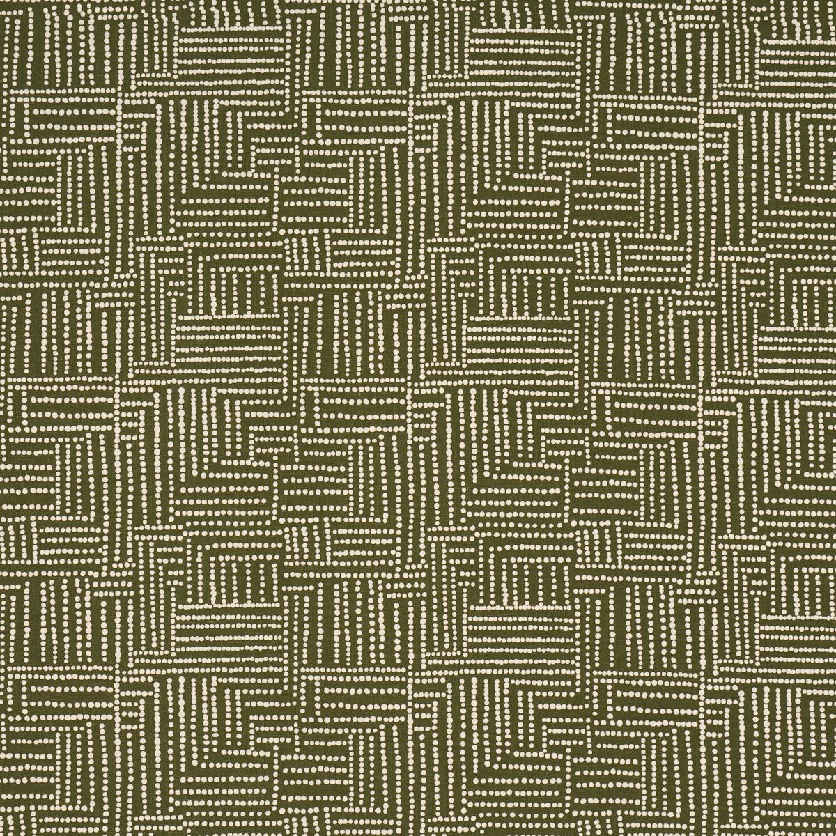 Schumacher Coco Hand Screen Print Palm Tree Green Fabric