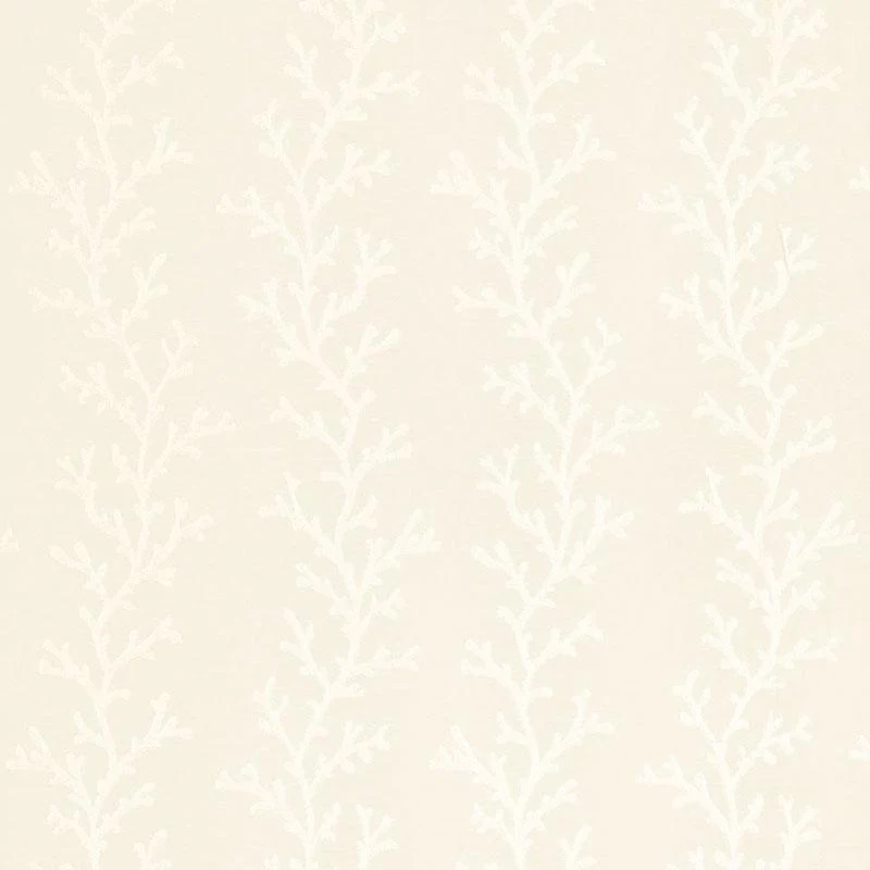 Schumacher Coral Sheer Polar White / Ecru Fabric
