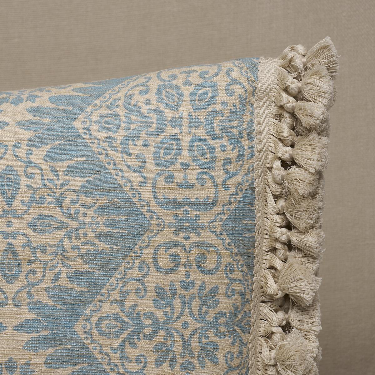 Schumacher Cornflower 24" X 12" Berkeley Silk Pillow - Image 2