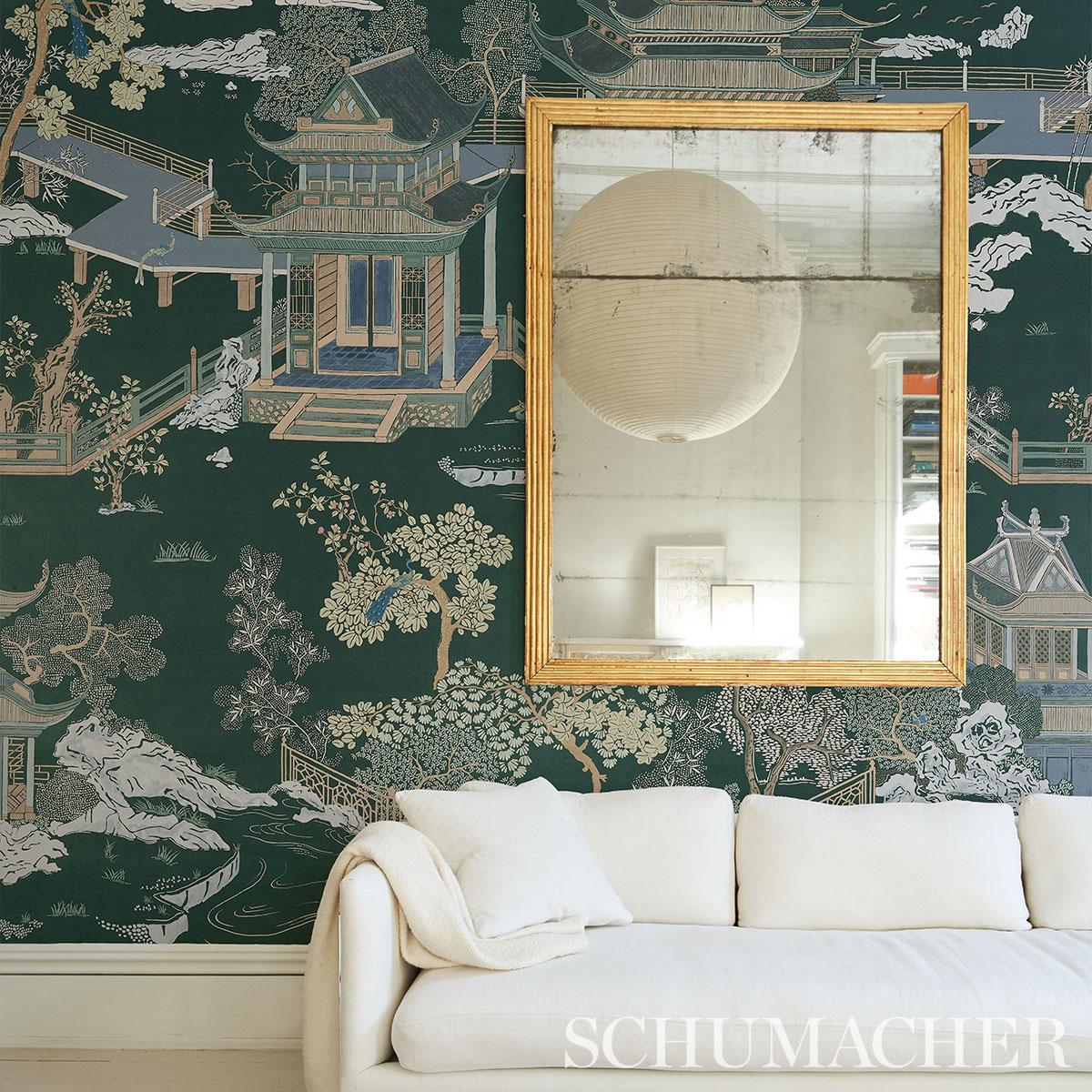 Schumacher Coromandel Panel Set Alabaster Wallpaper - Image 5