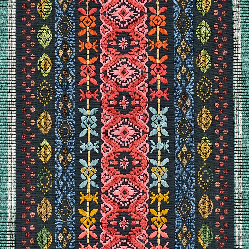 Schumacher Cosima Embroidery Carbon Multi Fabric - Image 3