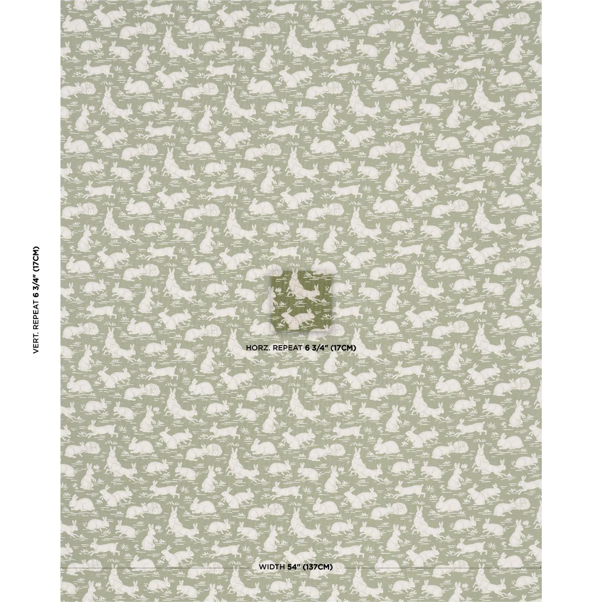 Schumacher Cottontails Moss Fabric - Image 2