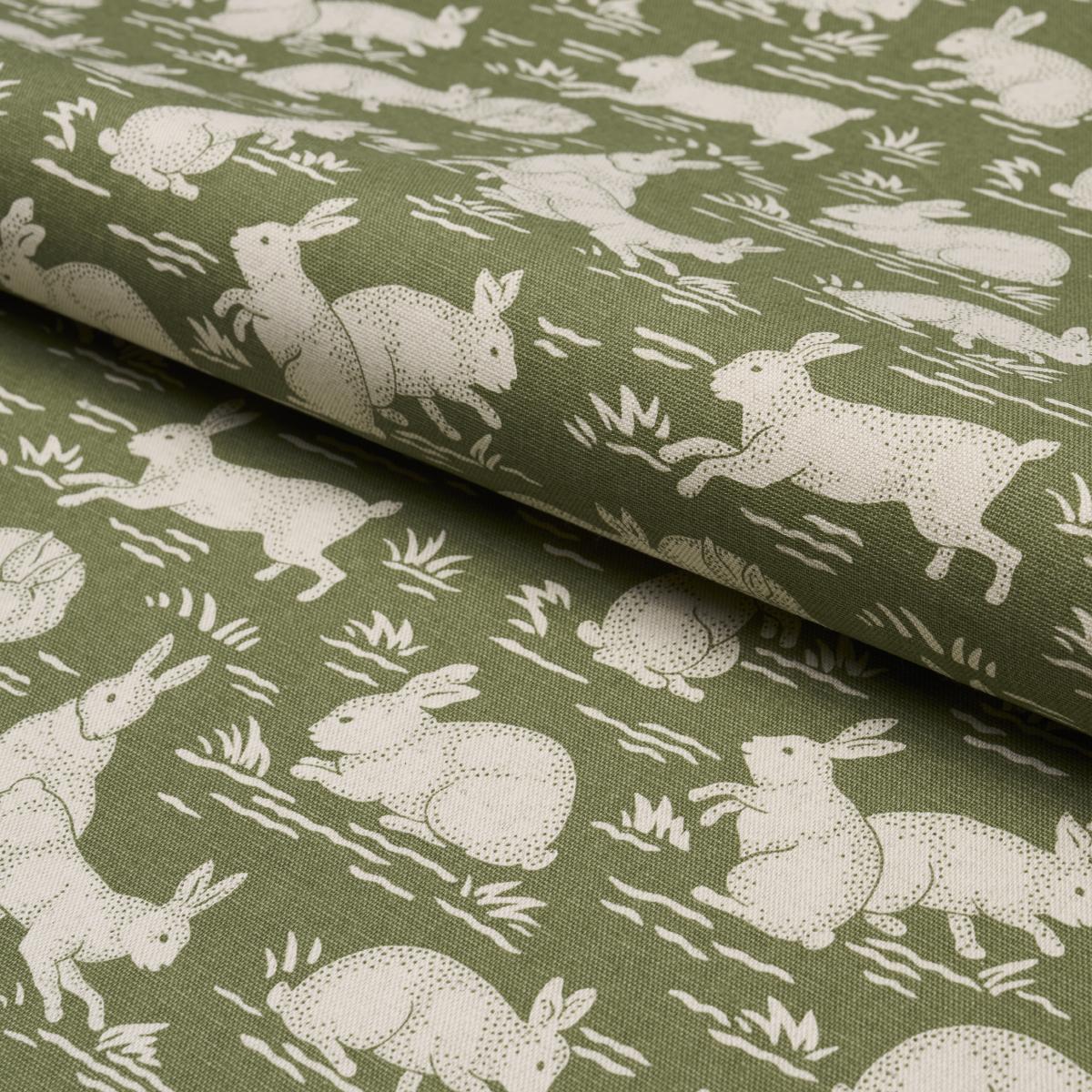 Schumacher Cottontails Moss Fabric - Image 4