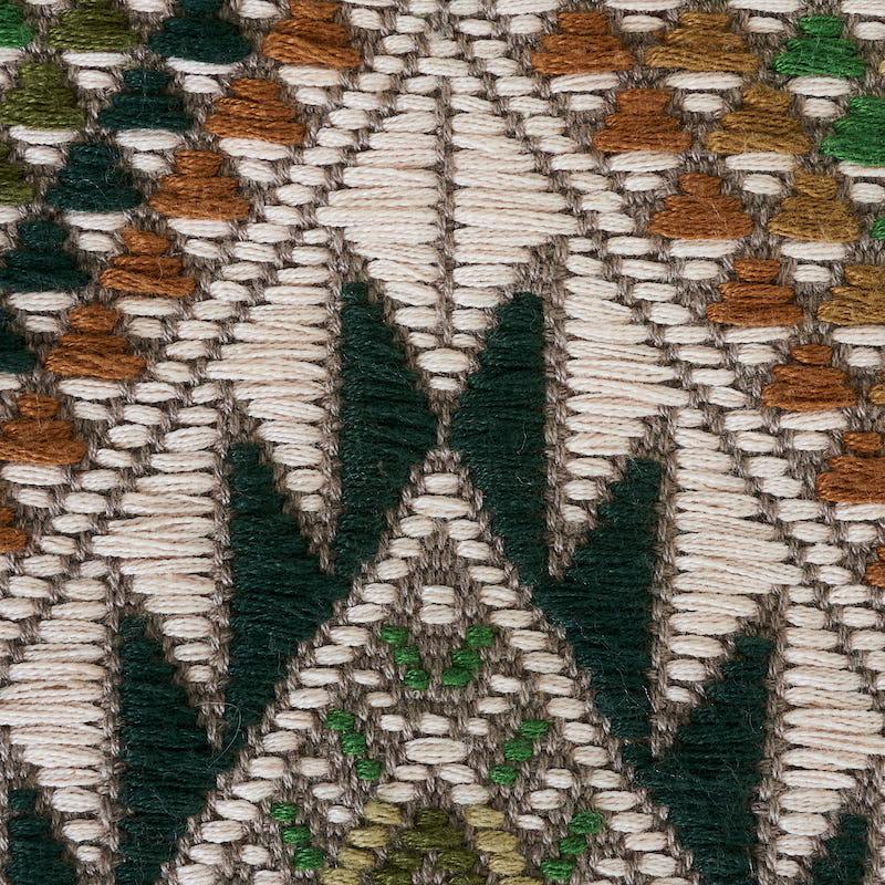 Schumacher Coyolate Hand Woven Brocade Green Fabric - Image 3