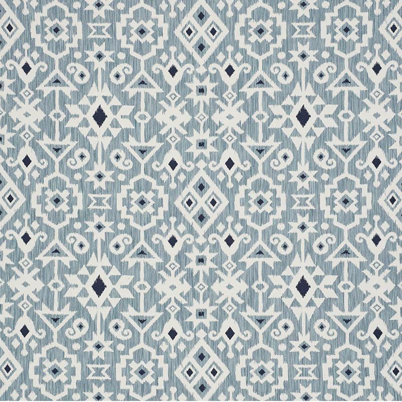 Schumacher Crusoe Ikat Sky Fabric - Image 2