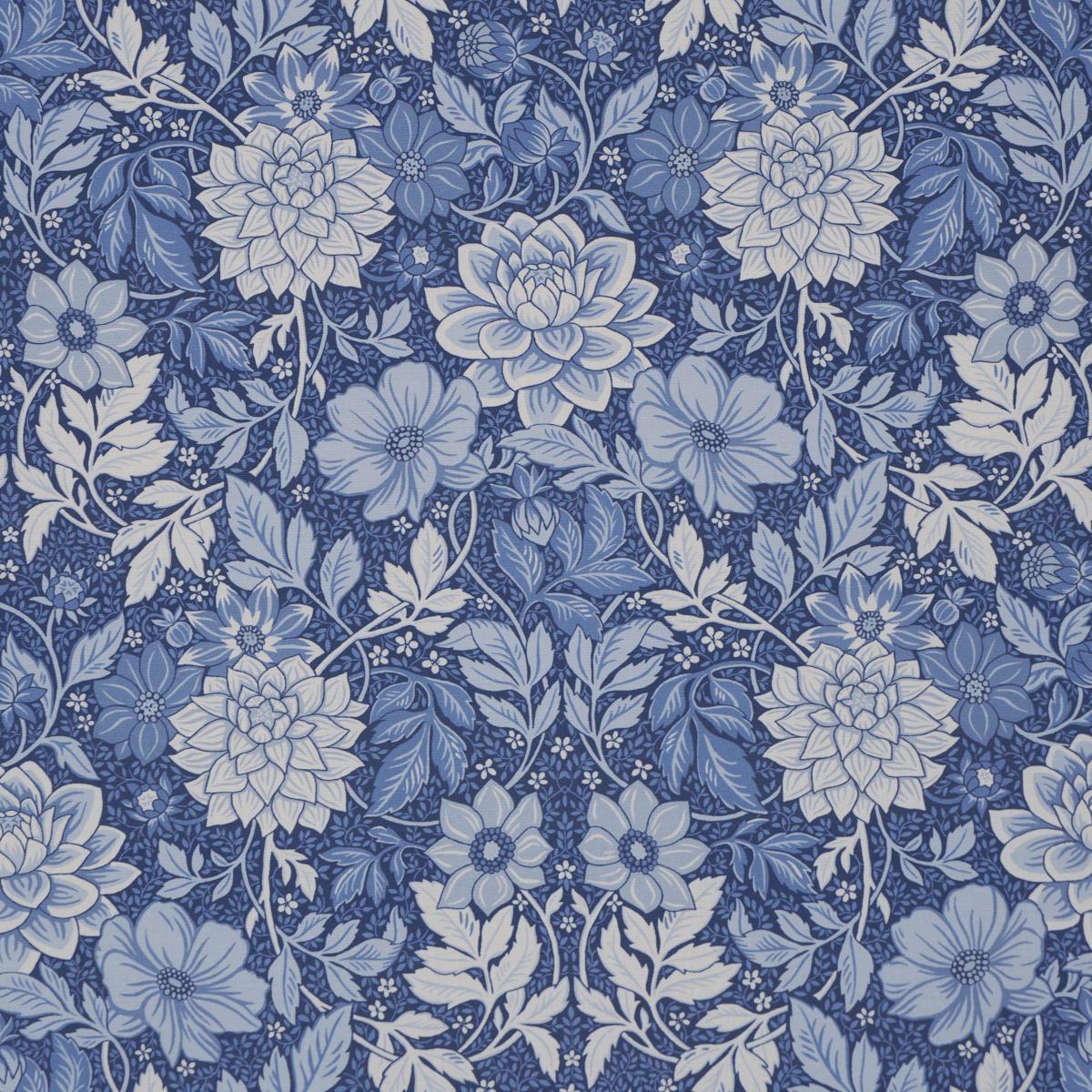 Schumacher Dahlia Garden Blue And White Fabric - Image 3