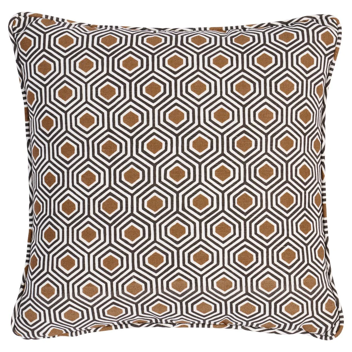 Schumacher Dark Neutral 16" X 16" Otis Hand Print Pillow