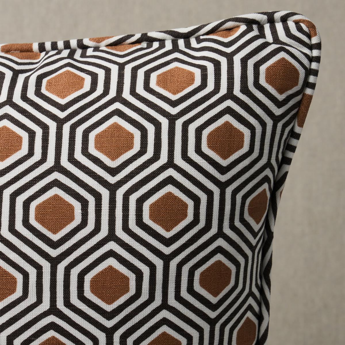 Schumacher Dark Neutral 18" X 18" Otis Hand Print Pillow - Image 3