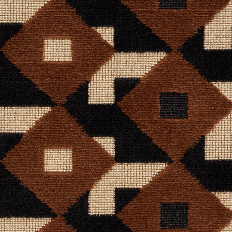Schumacher Dazzle Ship Velvet Brown & Black Fabric - Image 3