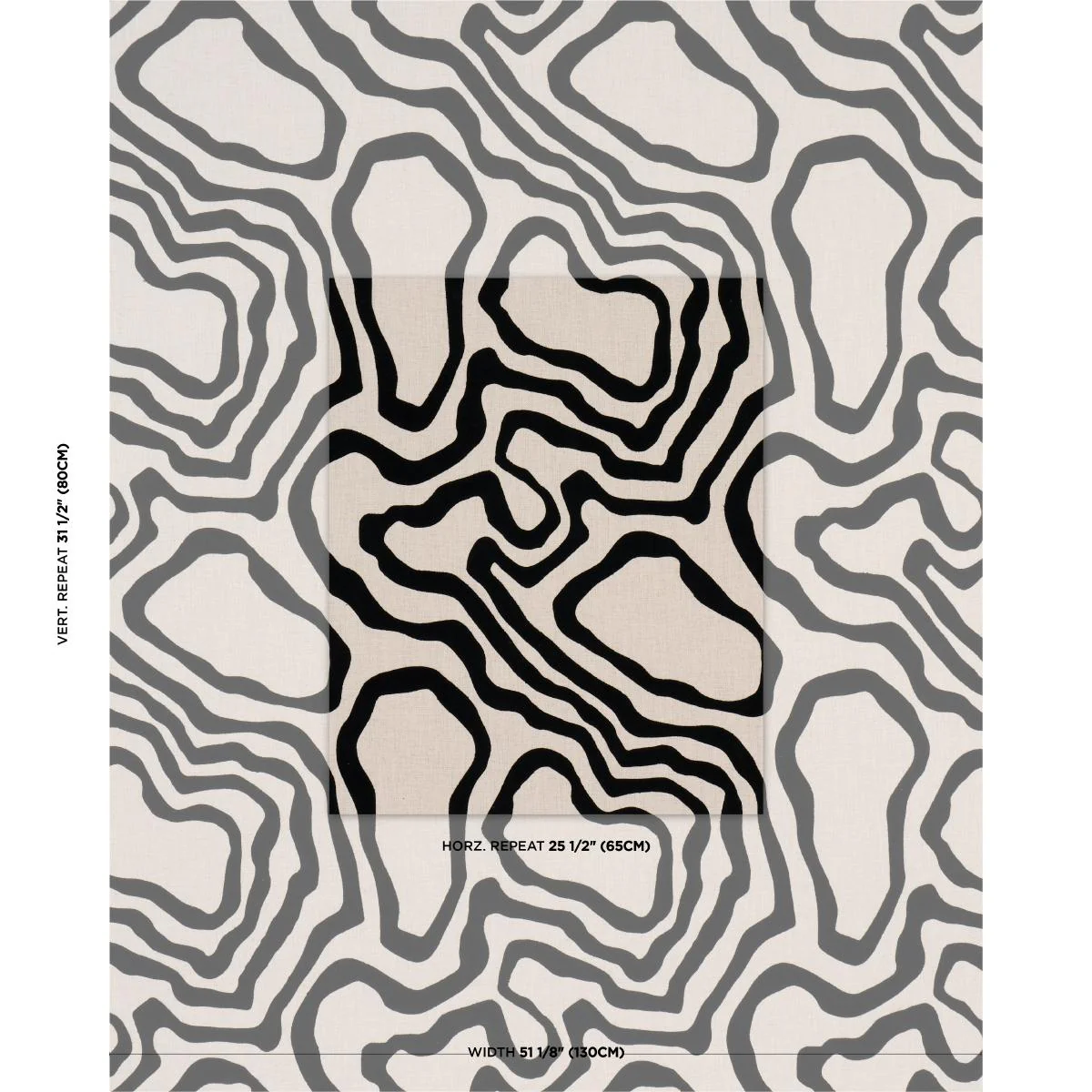 Schumacher Defeo Embroidery Noir Fabric - Image 2