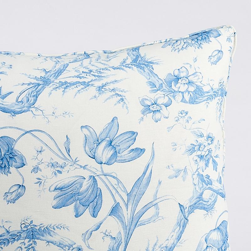 Schumacher Delft 22" X 22" Toile De Fleurs Pillow - Image 2