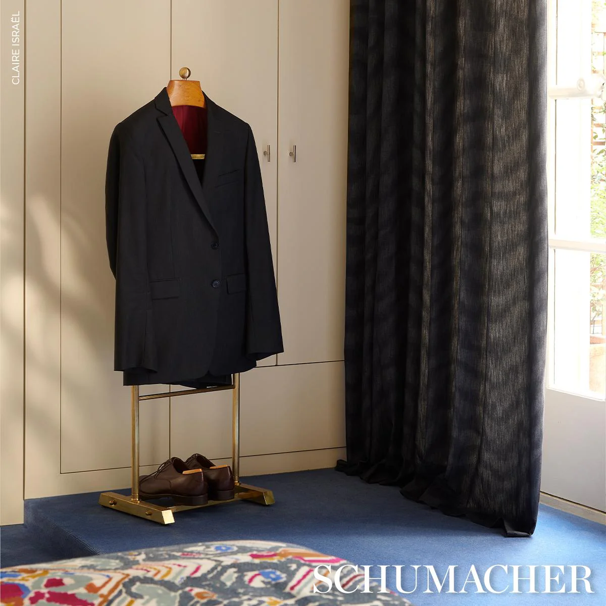 Schumacher Denim Moiré Denim Fabric - Image 6