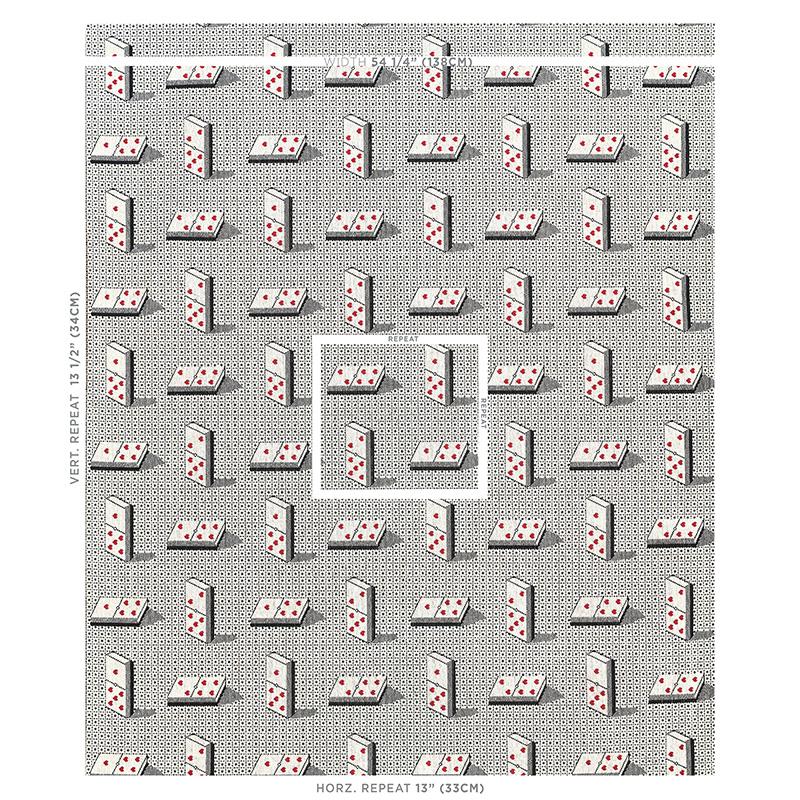 Schumacher Domino Épinglé Black Fabric - Image 2