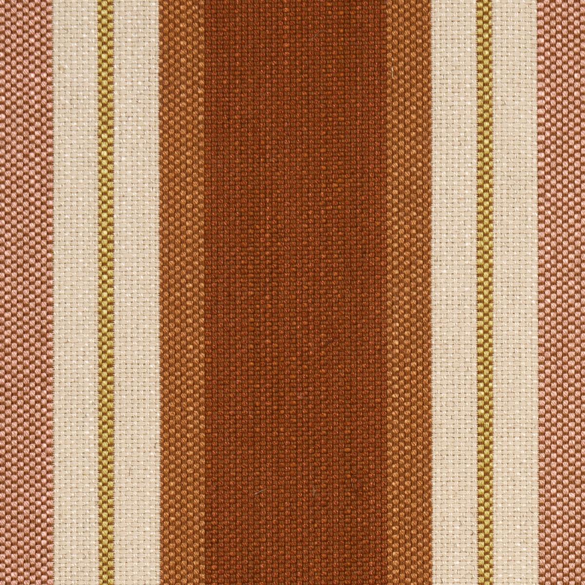 Schumacher Double Face Stripes Terracotta Lime Fabric - Image 5