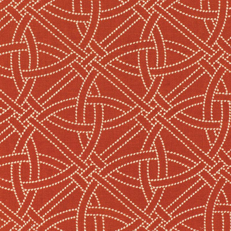 Schumacher Durance Embroidery Bittersweet Fabric - Image 2