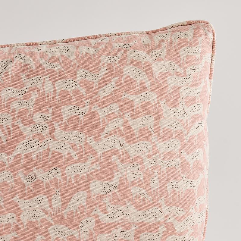 Schumacher Dusty Pink 18" X 12" Fauna Pillow - Image 3