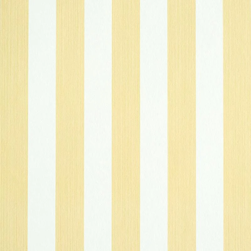 Schumacher Edwin Stripe Medium Buttercup Wallpaper