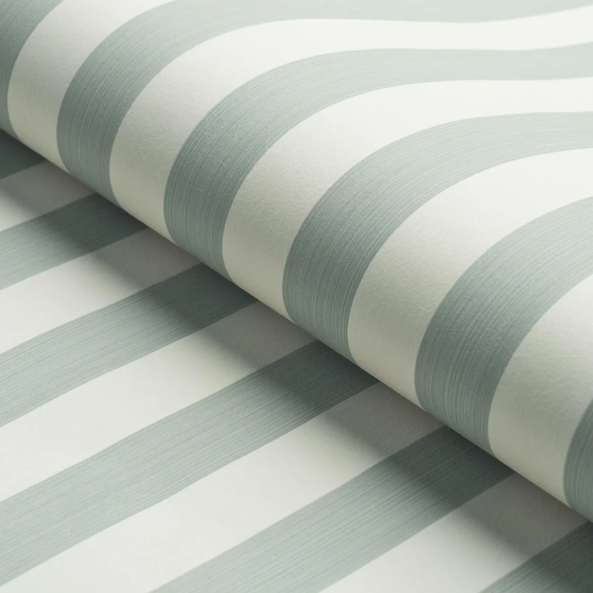 Schumacher Edwin Stripe Medium Eucalyptus Wallpaper - Image 4