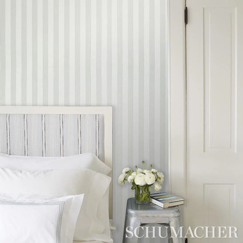 Schumacher Edwin Stripe Medium Leaf Wallpaper - Image 4