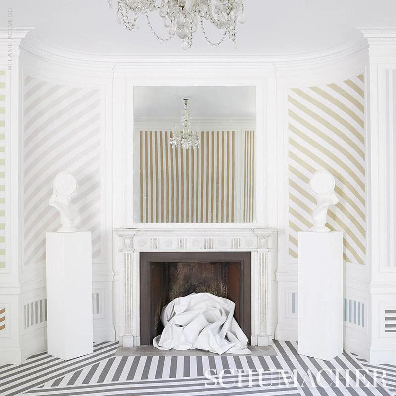 Schumacher Edwin Stripe Medium Linen Wallpaper - Image 7