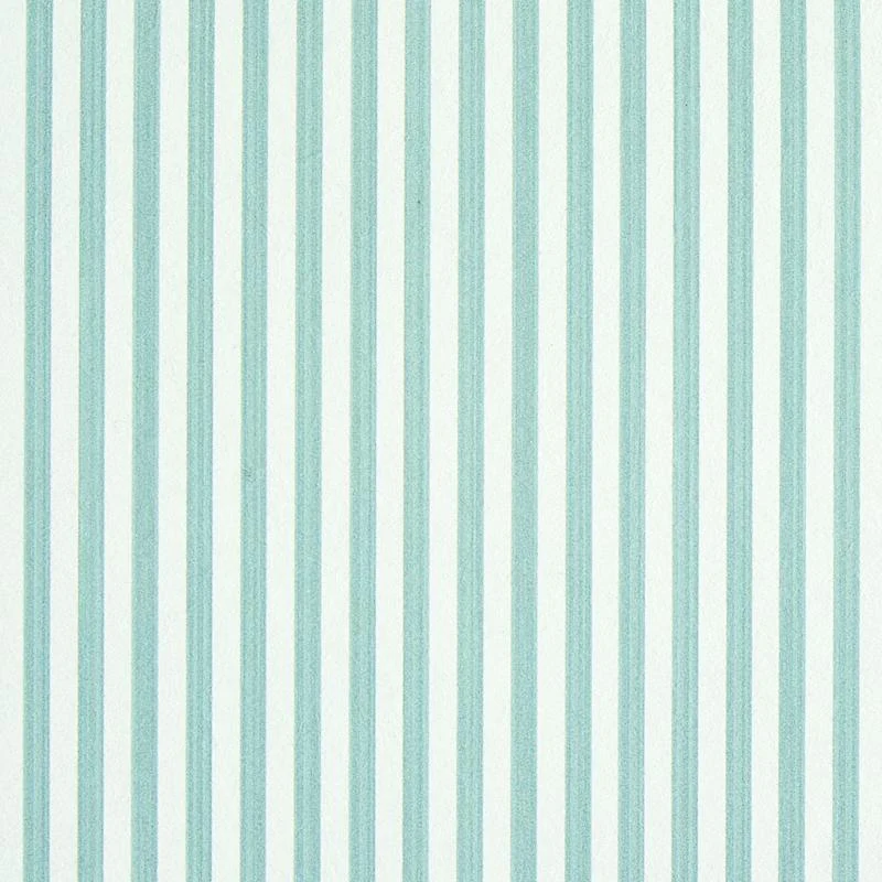 Schumacher Edwin Stripe Narrow Seaglass Wallpaper