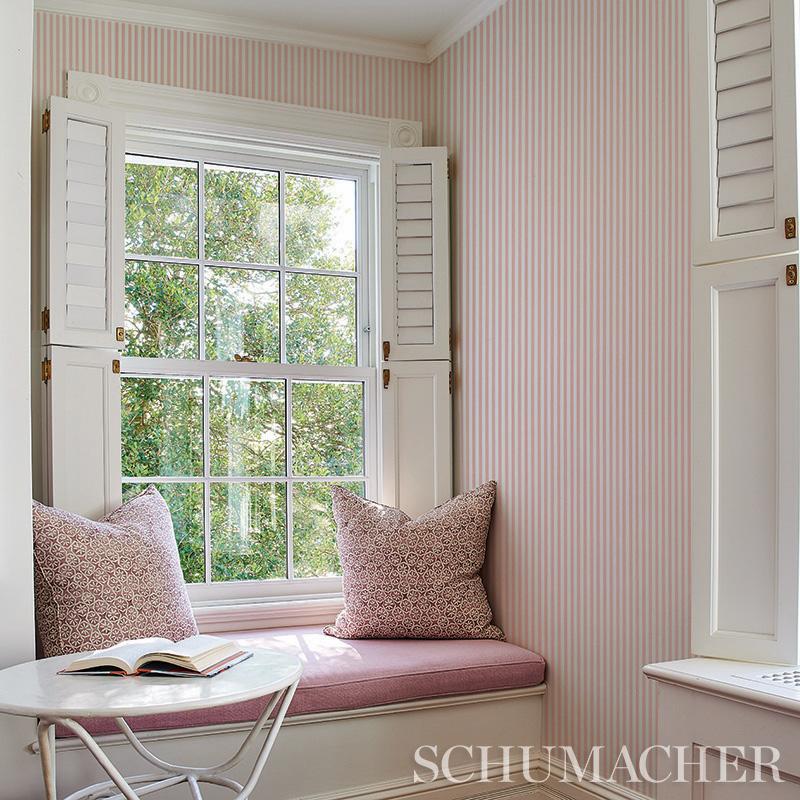 Schumacher Edwin Stripe Narrow Seaglass Wallpaper - Image 4