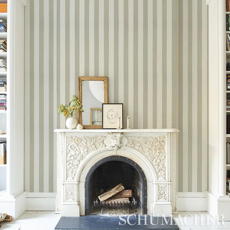 Schumacher Edwin Stripe Wide Birch Wallpaper - Image 4