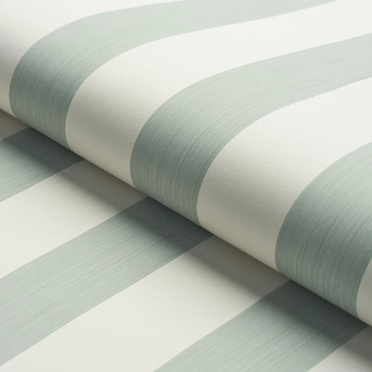 Schumacher Edwin Stripe Wide Eucalyptus Wallpaper - Image 4